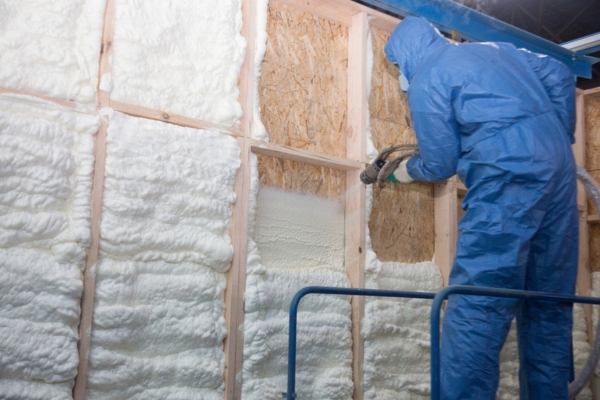 spray foam insulation done by a professional insulation contractor